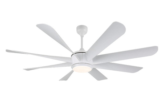 KDK Alpha Living Room Decorative Ceiling Fan 62" Remote Controlled 8 Blades BLDC Motor White