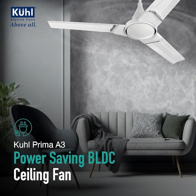 Kuhl Alpha BLDC Ceiling Fan 56" Energy Saving with Remote | White 56"