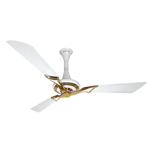 Breezalit Alpha Stella Designer Ceiling Fans 52" Pearl White Gold