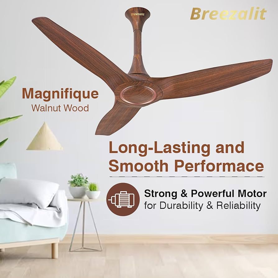 Breezalit Alpha Magnifique 1250 mm 3 Blade Ceiling Fan Energy Saving | Wooden