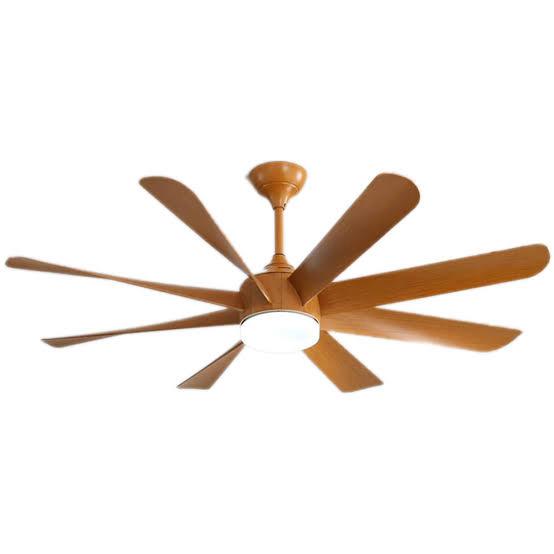 KDK Alpha Living Room Decorative Ceiling Fan 62" with Remote Controlled 8 Blades BLDC Motor Oak Wood