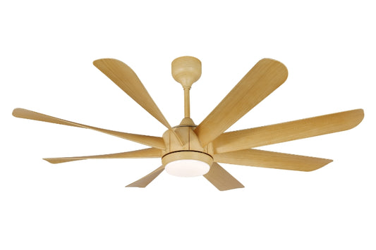 KDK Alpha Living Room Decorative Ceiling Fan 62" Remote Controlled 8 Blades BLDC Motor Pine Wood