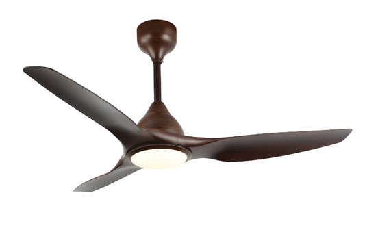 BAJAJ Alpha Adonis Fibre Series Underlight BLDC Ceiling Fan 52" with Remote Dark Wood