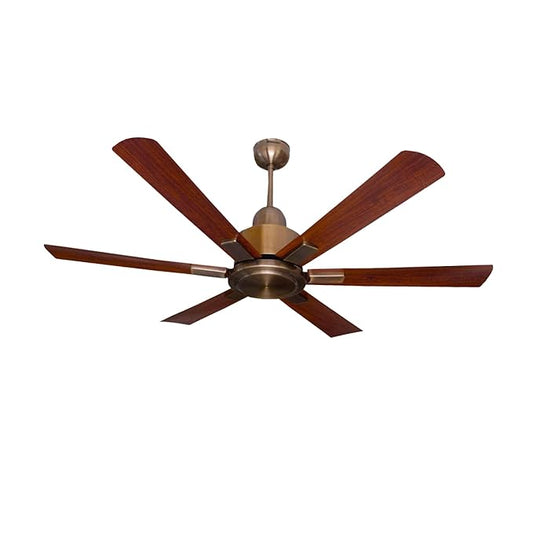 Breezalit Alpha Imperia 6 Blades Antique Copper Designer Living Room Ceiling Fan