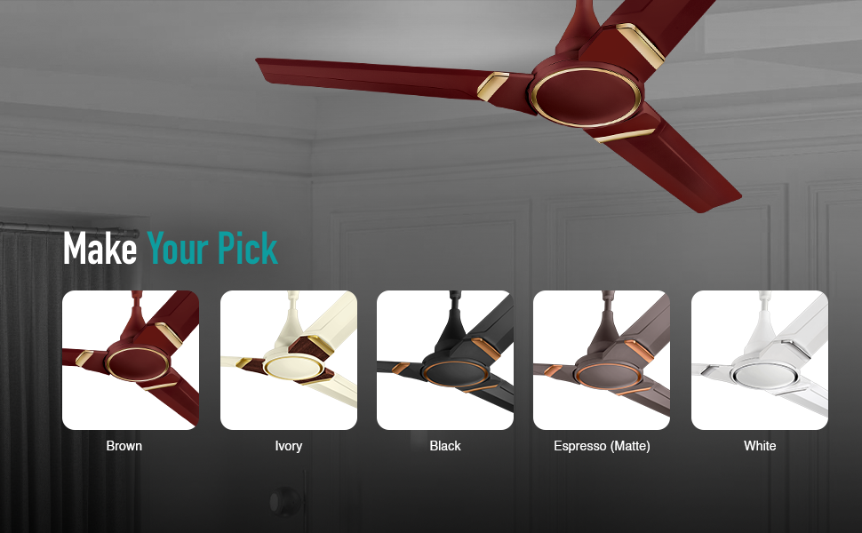 Kuhl Alpha BLDC Ceiling Fan 56" Energy Saving with Remote | Espresso 56"