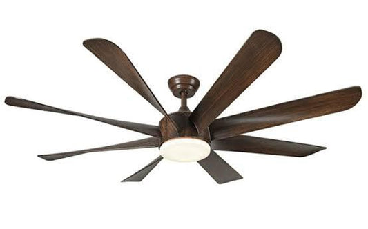 KDK Alpha Living Room Decorative Ceiling Fan 62" with Remote Controlled 8 Blades BLDC Motor Oak Wood